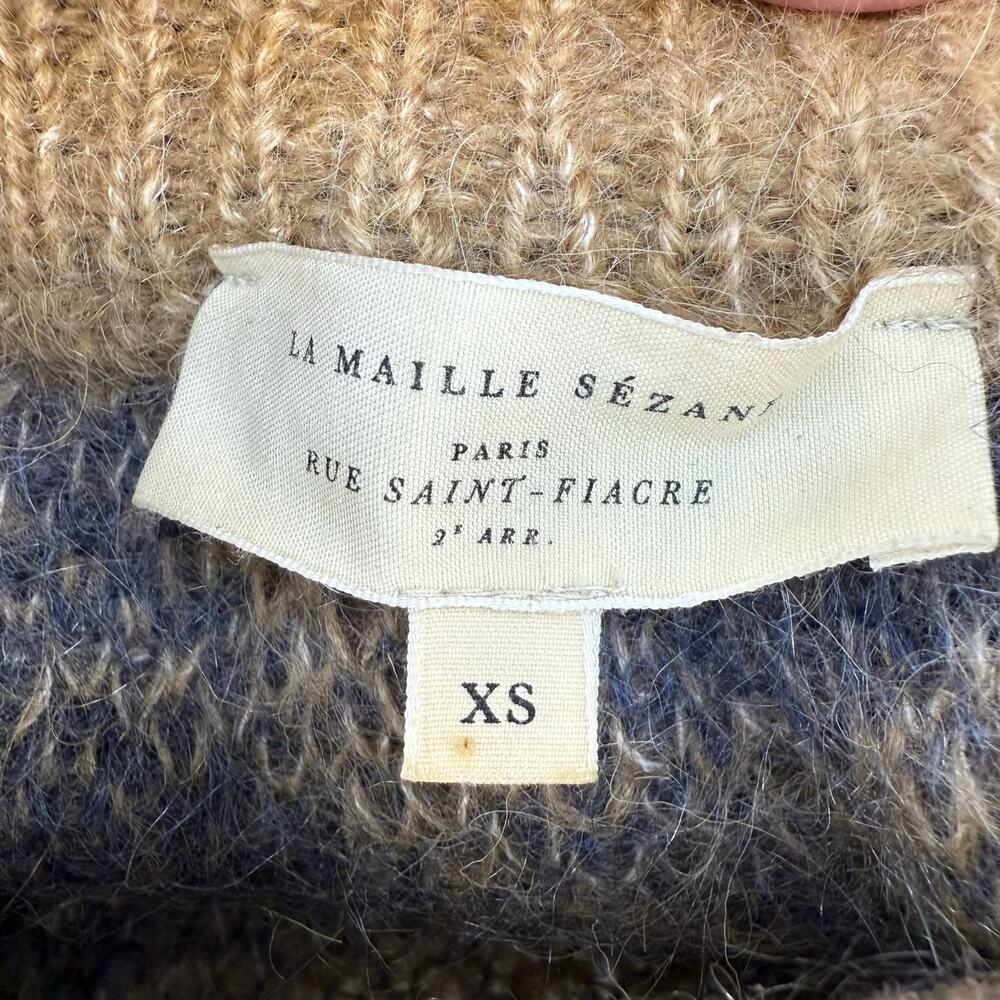 La Maille Cezane Sweater Women's XS Brown Black Cheetah Alpaca Angora Mohair - Picture 6 of 9